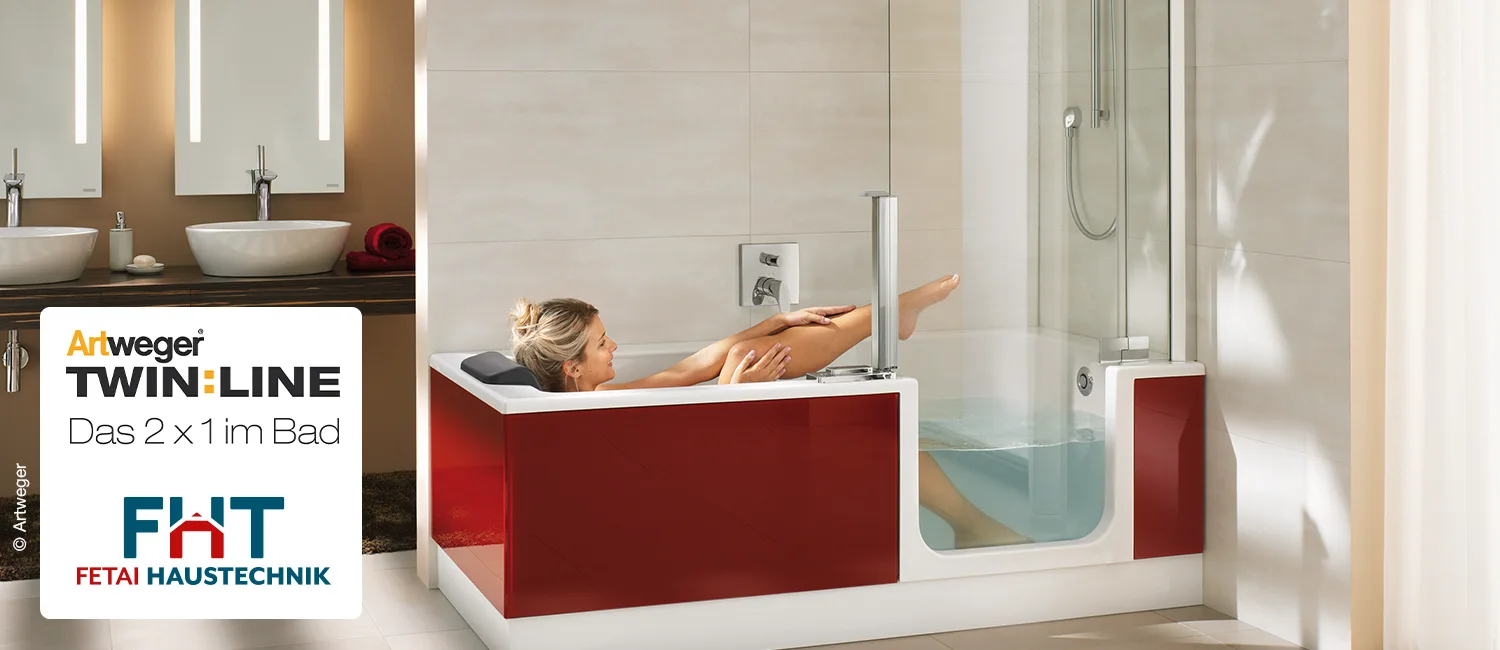 Slide-Bild 2 von einer Frau in einem Twinline-Bad von Artweger